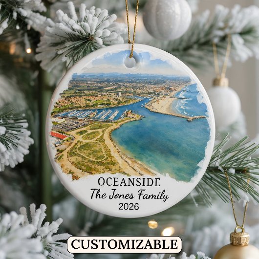 Personalisierter Oceanside-Schmuck, Benutzerdefini Keramik Ornament