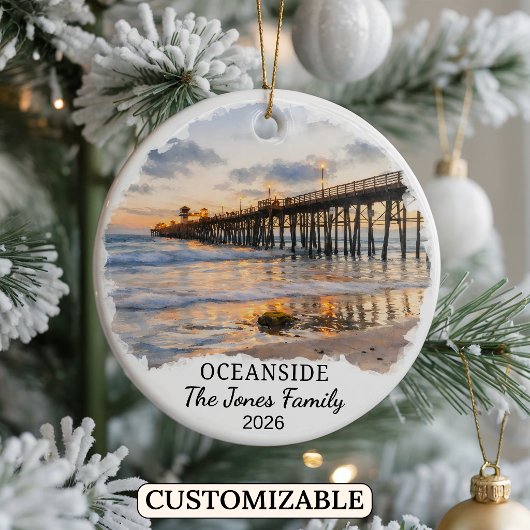 Personalisierter Oceanside-Schmuck, Benutzerdefini Keramik Ornament