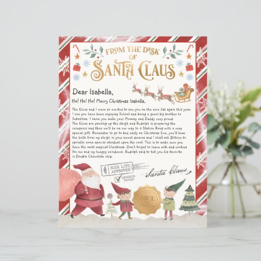 Personalisierter Offizieller Nordpol-Brief vom San (Stehend Vorderseite)