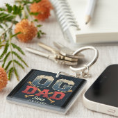 Personalisierter OG-Vater Vintager Baseball-Vatert Schlüsselanhänger (Vorderseite rechts)