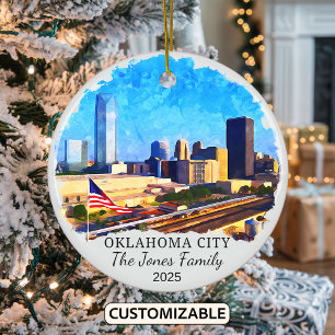 Personalisierter Oklahoma City-Schmuck, Oklahoma Keramik Ornament