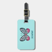 Personalisierter Oktober Aquamarin Glasswing Butte Gepäckanhänger (Vorderseite vertikal)