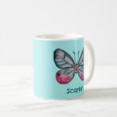 Personalisierter Oktober Aquamarin Glasswing Butte Kaffeetasse (VorderseiteRechts)