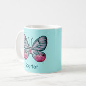 Personalisierter Oktober Aquamarin Glasswing Butte Kaffeetasse (Vorderseite Links)
