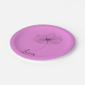 Personalisierter Oktober Cosmos Geburtstagsgeschen Pappteller (Schrägansicht)