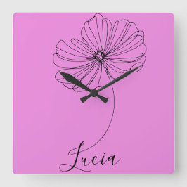 Personalisierter Oktober Cosmos Geburtstagsgeschen Quadratische Wanduhr