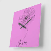 Personalisierter Oktober Cosmos Geburtstagsgeschen Quadratische Wanduhr (Winkel)