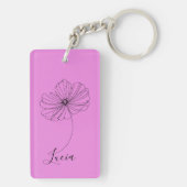 Personalisierter Oktober Cosmos Geburtstagsgeschen Schlüsselanhänger (Rückseite)