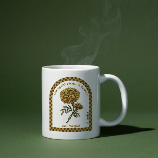 Personalisierter Oktober Geburtmonatsfeier Blume Kaffeetasse
