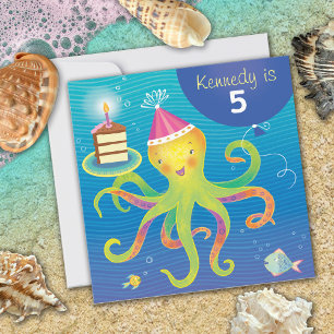 Personalisierter Oktopus Einladung zum Geburtstag