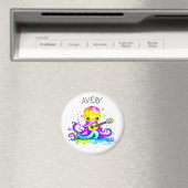 Personalisierter Oktopus Gitarrenpsychedelisch Magnet (In Situ (Geschirrspüler))