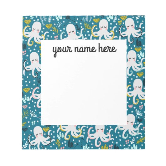 Personalisierter Oktopus Notepad Notizblock (Vorderseite)