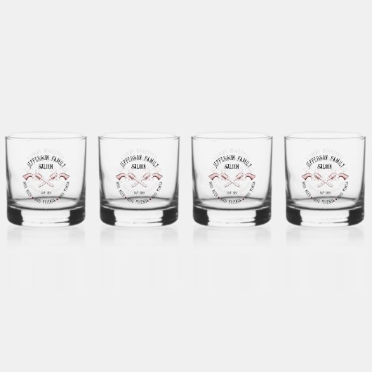 Personalisierter Old West Saloon überquerte sechs Whiskyglas (Vorderseite)