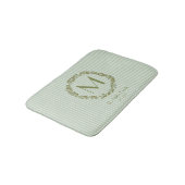 Personalisierter Olivenkranz-Monogramm Badematte (Schrägansicht)