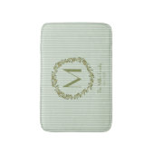 Personalisierter Olivenkranz-Monogramm Badematte (Vorderseite Vertikal)
