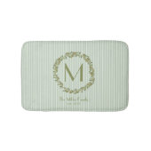 Personalisierter Olivenkranz-Monogramm Badematte (Vorderseite)