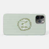 Personalisierter Olivenkranz-Monogramm Case-Mate iPhone Hülle (Rückseite (Horizontal))