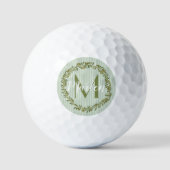 Personalisierter Olivenkranz-Monogramm Golfball (Vorderseite)