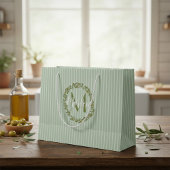 Personalisierter Olivenkranz Monogramm Große Geschenktüte