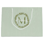 Personalisierter Olivenkranz Monogramm Große Geschenktüte (Vorderseite)