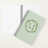 Personalisierter Olivenkranz-Monogramm Notizblock (Innen)