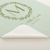 Personalisierter Olivenkranz Monogramm Sherpadecke (3/4)