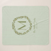 Personalisierter Olivenkranz Monogramm Sherpadecke (Vorderseite (Horizontal))