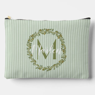 Personalisierter Olivenkranz-Monogramm  Zubehörtasche