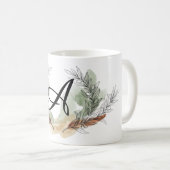 Personalisierter Olivenzweig-Monogramm-Becher | Bo Kaffeetasse (VorderseiteRechts)