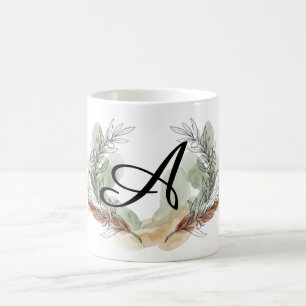 Personalisierter Olivenzweig-Monogramm-Becher   Bo Kaffeetasse