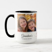Personalisierter Oma-Foto-Becher Schwarz-Weiß