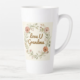 Personalisierter Oma individuell floraler Kranz Ge Milchtasse