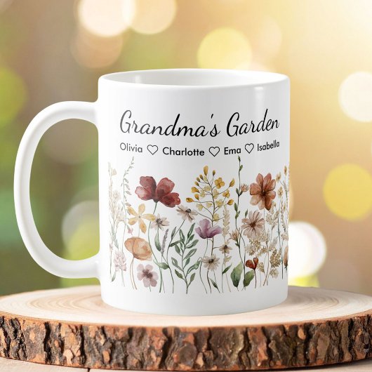 Personalisierter Oma-Schöner-Wildblumengarten Kaffeetasse