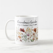 Personalisierter Oma-Schöner-Wildblumengarten Kaffeetasse (Links)