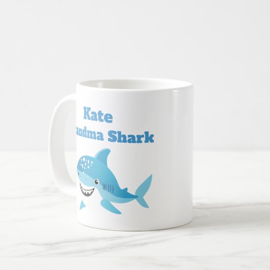 Personalisierter Oma Shark Individuelle Name Kaffeetasse (Vorderseite Links)