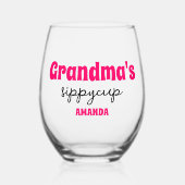 Personalisierter Oma-Sippy-Cup Weinglas Ohne Stiel (Vorderseite)
