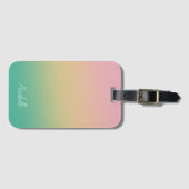 Personalisierter Ombre Gradient Aquamarin Peach Pi Gepäckanhänger (Vorderseite (Horizontal))