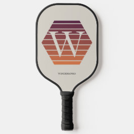 Personalisierter Ombre-Monogramm-Waben-Sechseck Pickleball Schläger
