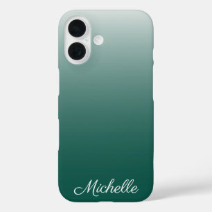 Personalisierter Ombre-Verlauf grün iPhone 16 Hülle