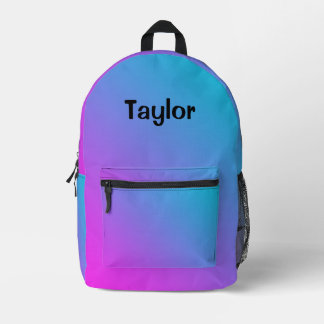 Personalisierter Ombre-Verlaufs-Rucksack in Lila u Bedruckter Rucksack