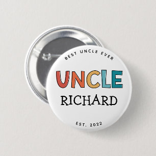 Personalisierter Onkel Retro Geschenk Bester Onkel Button