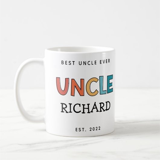 Personalisierter Onkel Retro Geschenk Bester Onkel Kaffeetasse (Links)