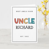 Personalisierter Onkel Retro Geschenk Bester Onkel Karte (Gelbe Blume)