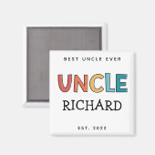 Personalisierter Onkel Retro Geschenk Bester Onkel Magnet (Vorderseite/Rückseite)