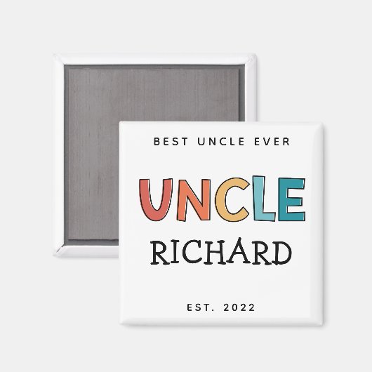 Personalisierter Onkel Retro Geschenk Bester Onkel Magnet (Vorderseite/Rückseite)