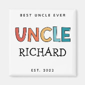 Personalisierter Onkel Retro Geschenk Bester Onkel Magnet (Vorne)