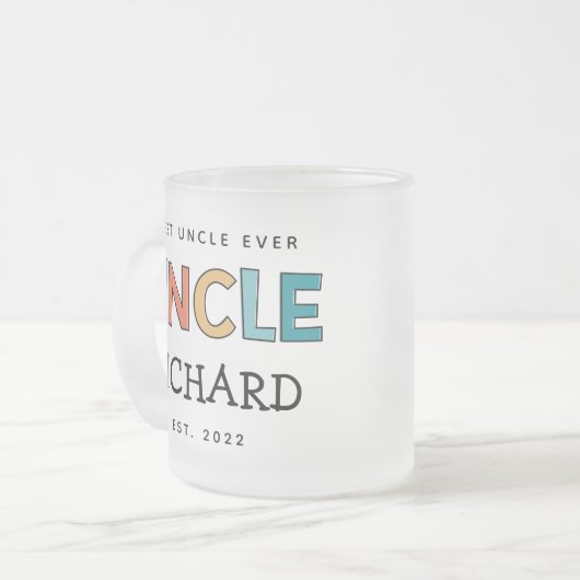 Personalisierter Onkel Retro Geschenk Bester Onkel Mattglastasse (Vorderseite Links)