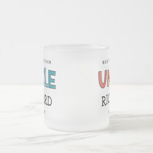 Personalisierter Onkel Retro Geschenk Bester Onkel Mattglastasse (Mittel)