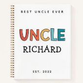 Personalisierter Onkel Retro Geschenk Bester Onkel Notizblock (Vorderseite)