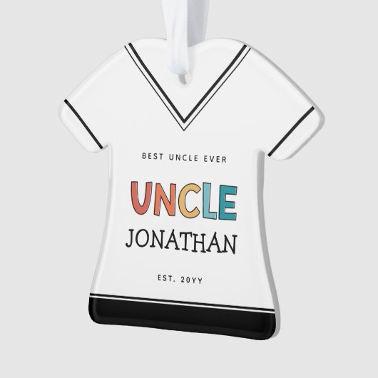 Personalisierter Onkel Retro Geschenk Bester Onkel Ornament (Vorderseite)